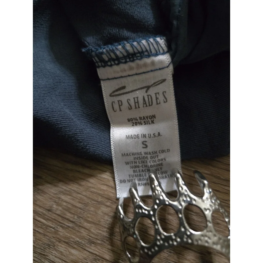 Free People X CP Shades Jacey Blue Velvet Part Silk Tunic Dress‎ Pockets Size S